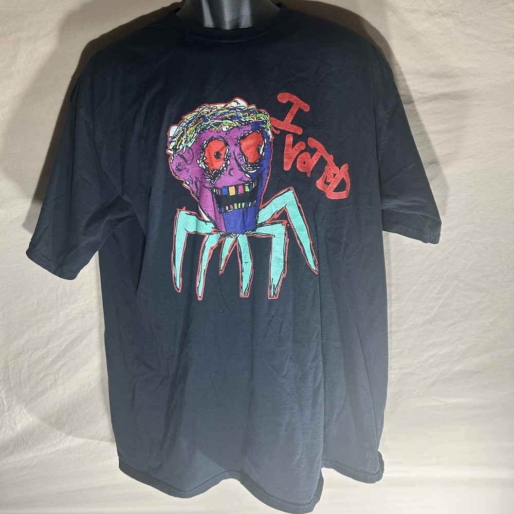 I Voted Graphic T-Shirt Mens 2XL Black Port & Company Abstract Art Tee